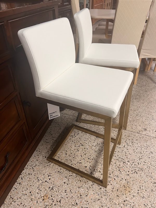 BRAND NEW SET OF 2 - White Counter Stools