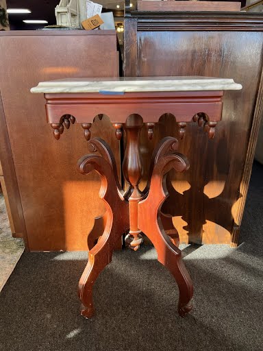 Antique End Table Marble Top