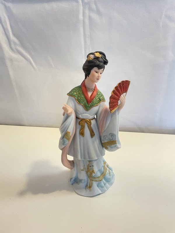 Porcelain Lady Figurine Oriental Decor