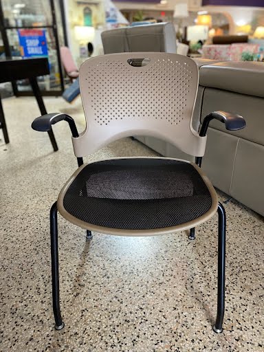 Herman Miller - Taupe & black office caper chair, plastic mold back, mesh seat
