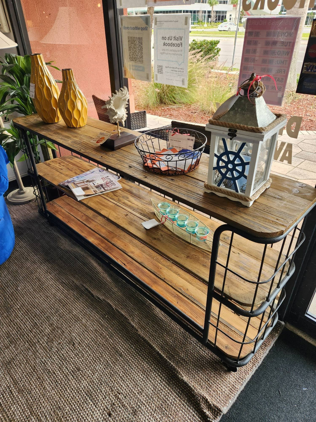 Handcrafted, Rustic industrial Sofa Table