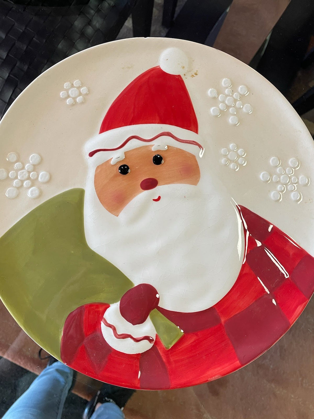 Christmas Decor Santa Plate