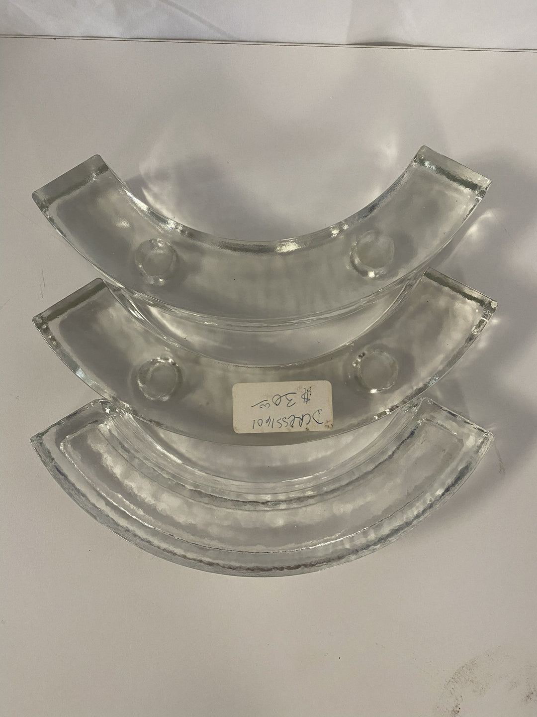 SET OF 3 Curved Glass Trays