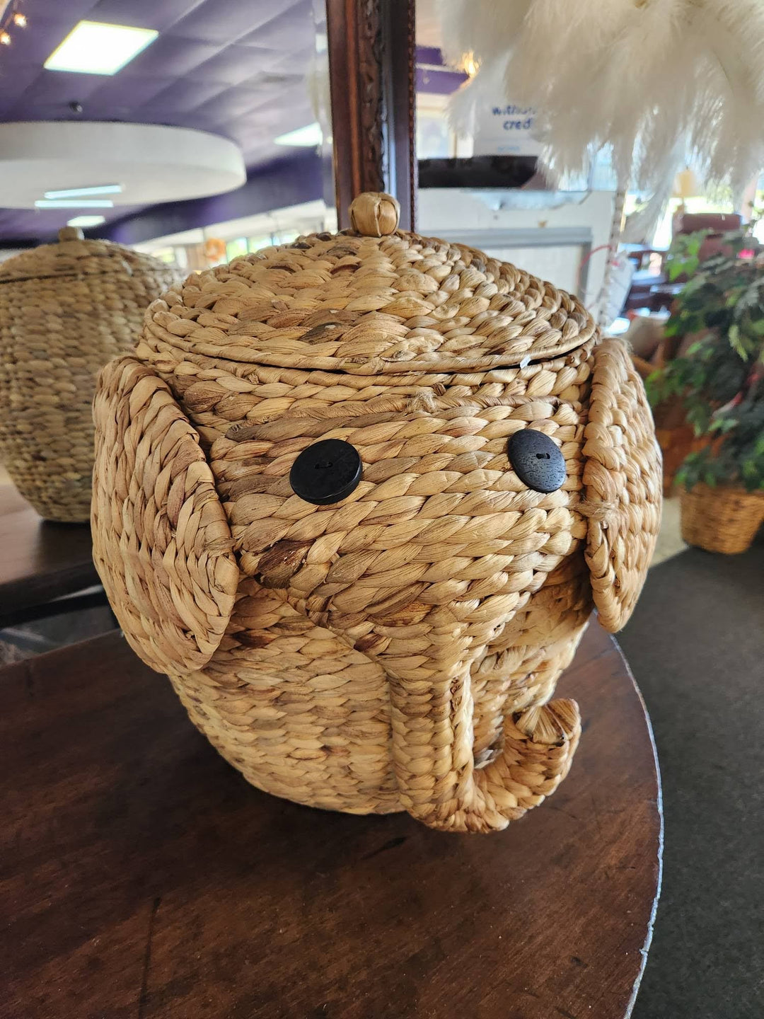 Wicker Elephant Basket