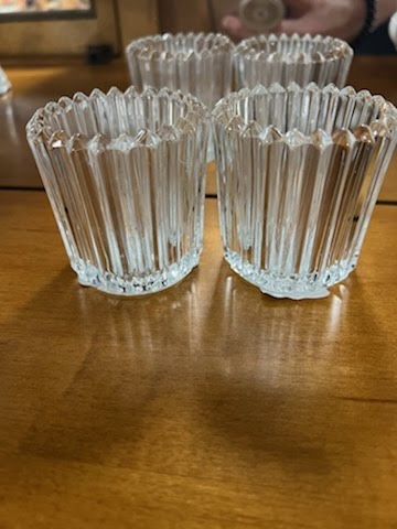Set/2 Glass Candle Holders