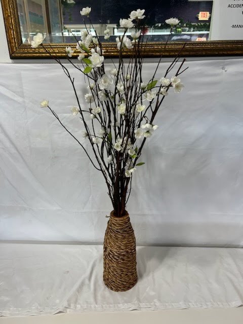 Rattan Vase with Flowers