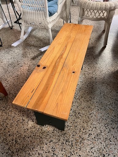 Wood bench, Green base