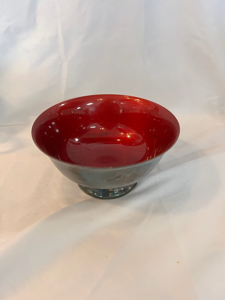 Vintage Silver-plated bowl with red inside