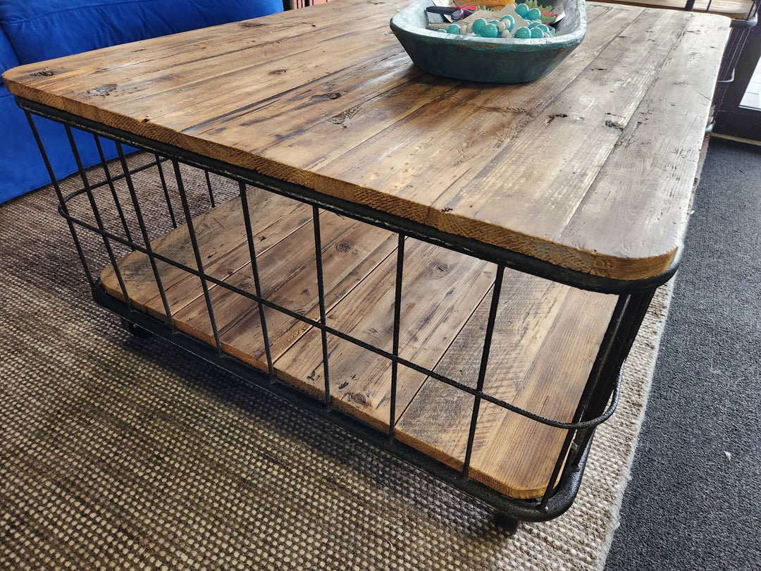 Coffee Table Handcrafte on Casters