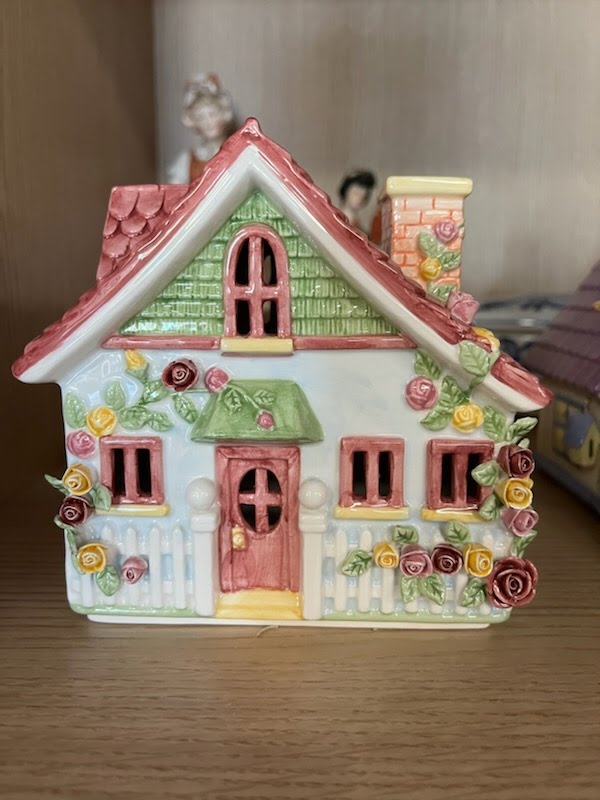 Green, Pink and Yellow Ceramic House