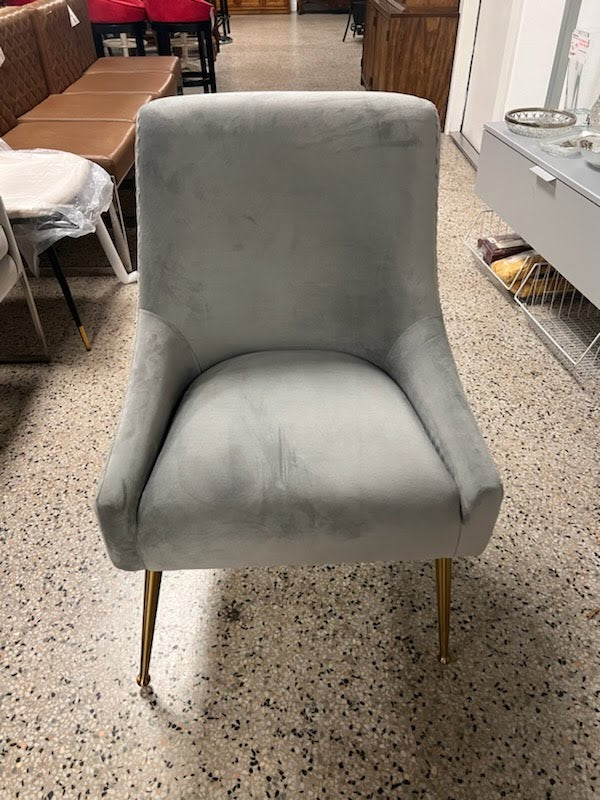 BRAND NEW Grey Velvet Tov Furniture Dining Chair