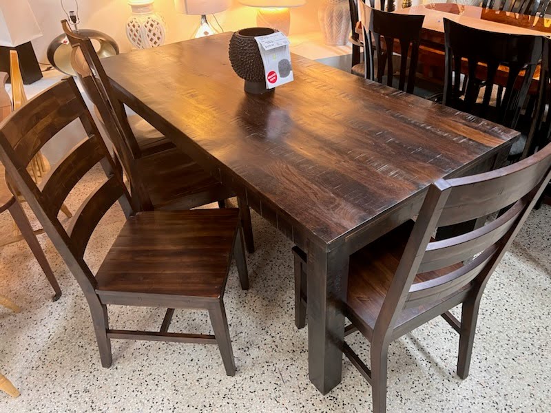 Pier 1 Imports Dining Set Dark Wood Chairs & Bench