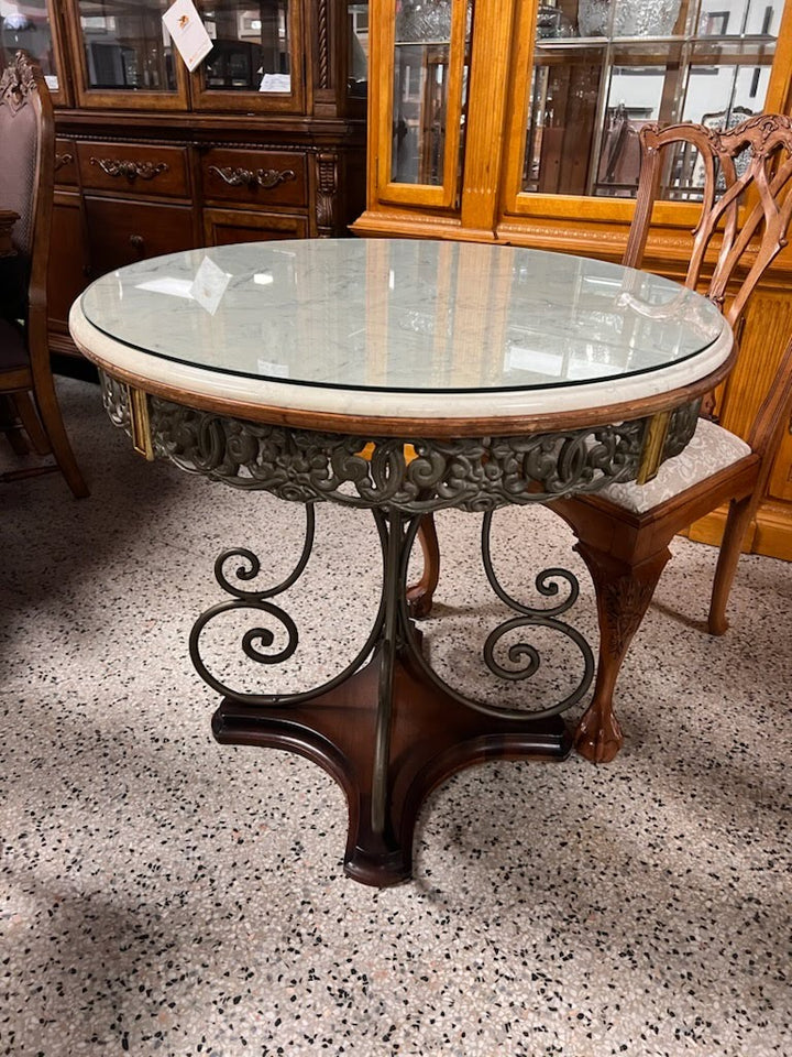 34" Round Entry Table Console Table