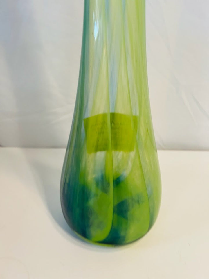 29" Slim Tall Green Vase