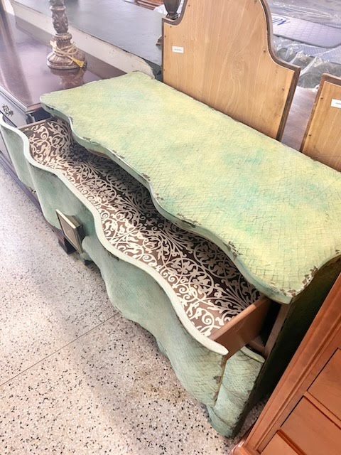 Turquoise Crackle Finish Hooker Furniture Chest