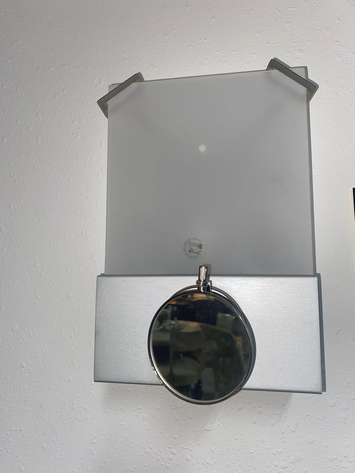 Silver hooded wall sconce