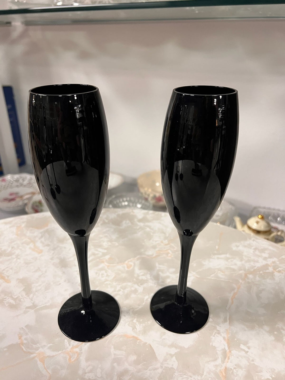Glassware - Set of 2 black glasses
