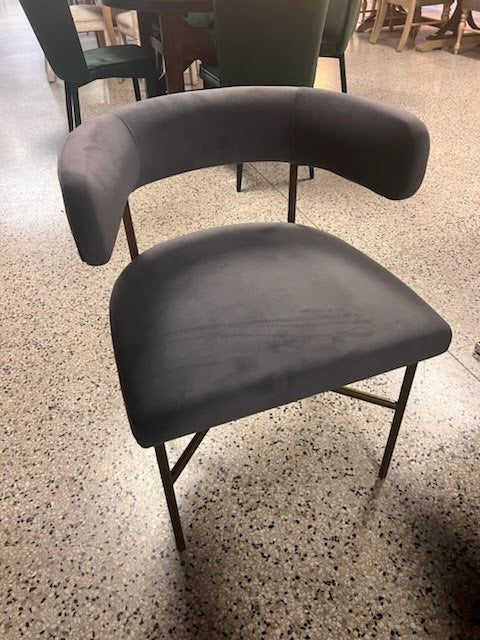 BRAND NEW Set of 3 - Barrel Grey Velvet Dining Chairs