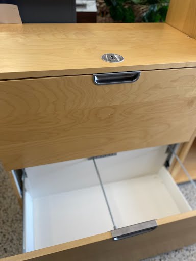 Maple wood file cabinet w/ lock combo