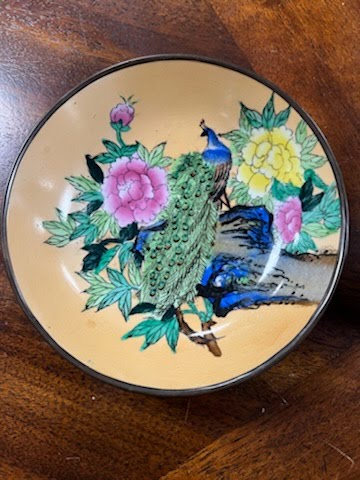 Peacock with flowers decorative bowl