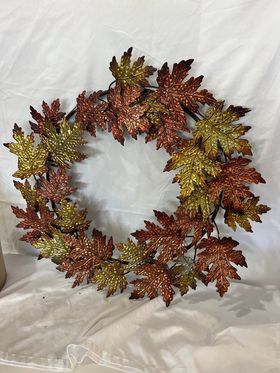 Metal Fall Leaf Wreath