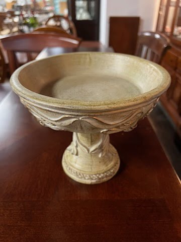 Tan Carved Footed Bowl Centerpiece