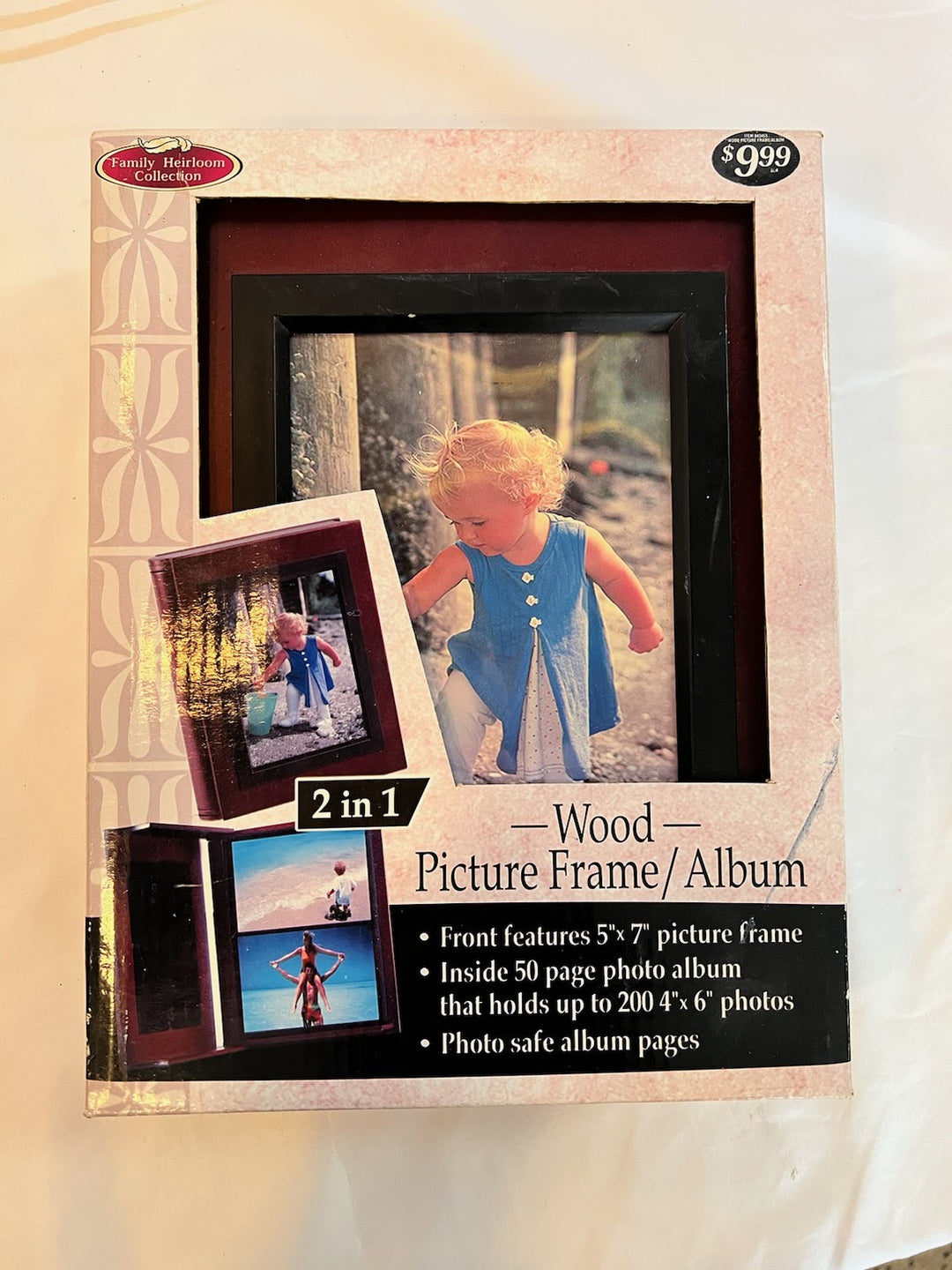 wood 2 in 1 picture frame / album