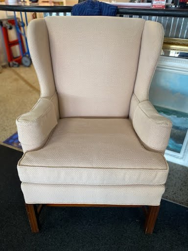 Upholster arm chair w/ arm covers - Blush pink