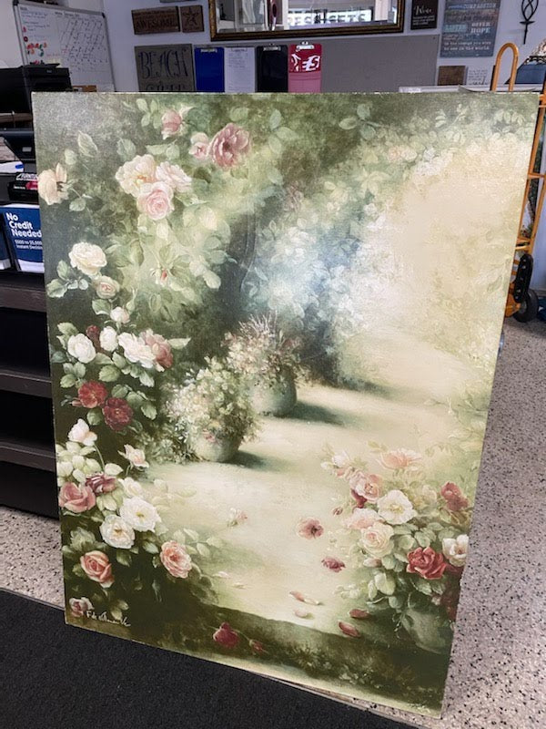 38x51 Floral Signed Canvas