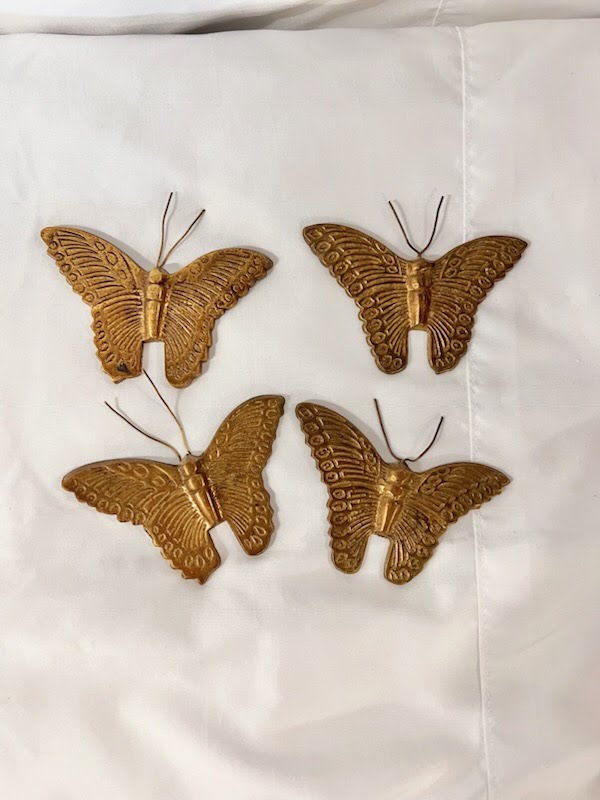SET OF 4 - Brass Butterflies