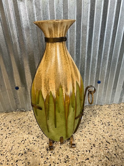 Pier 1 imports: Green & Brown Vase