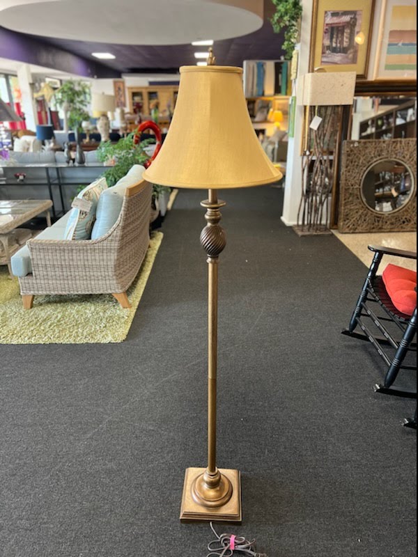 Bronze Floor Lamp with Tan Shade